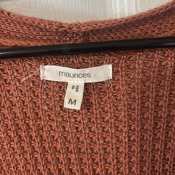 Maurices Rust Open Front Cardigan Sweater - Picture 2 of 6